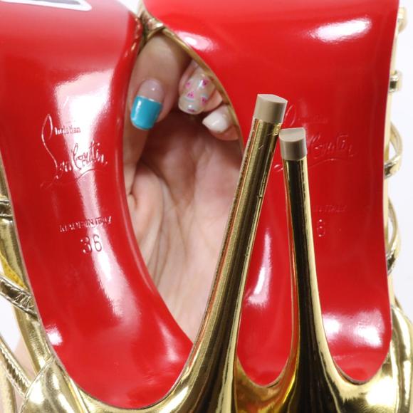 100mm Gold Norina Strappy Metallic Leather Sandals C692 - Picture 10 of 11